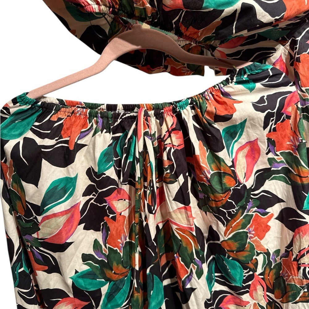 Misa Las Palmas floral Dress - crop top one shoulder with maxi skirt Size small - Picture 5 of 9